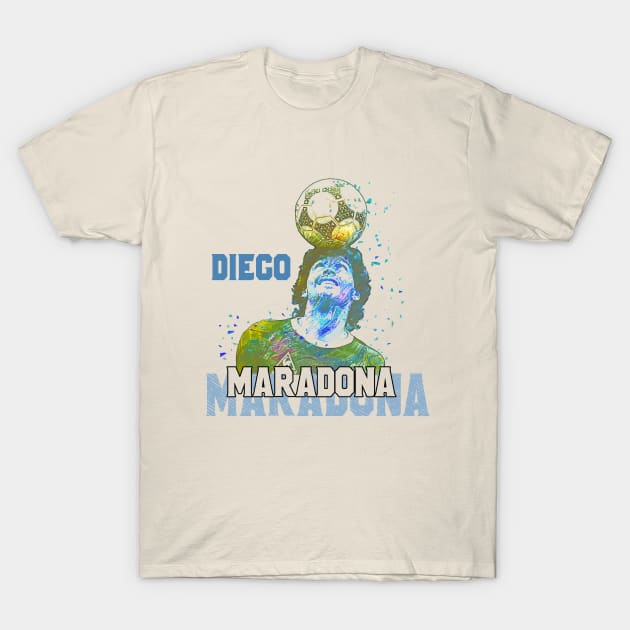 Diego Maradona The Legend Retro Style Fan Art T-Shirt by VintageMimi